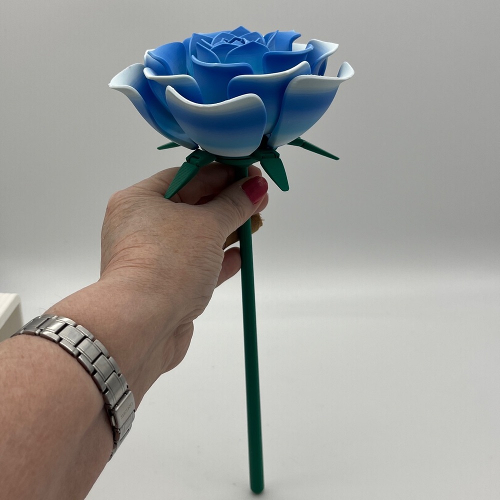 3D printed Articulated Rose stem 10” L Rose opens and closes Fidget Fun Collec…